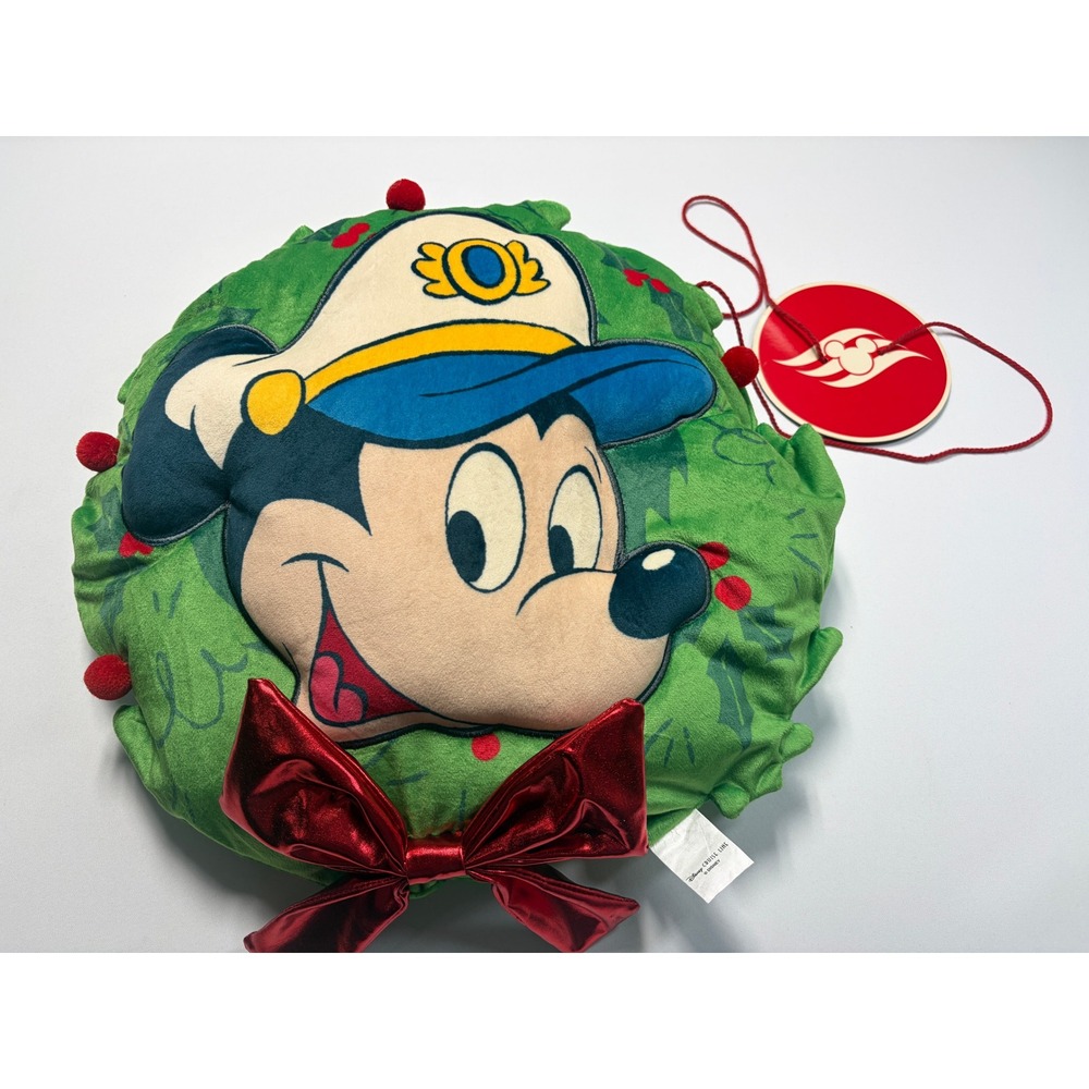 Disney Cruise Line Captain Mickey Mouse Christmas Plush Wreath Hanging Decor DCL